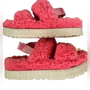 UGG Womens Oh Fluffita Genuine Shearling Slingback Slipper Sz 10 in Pink Rose